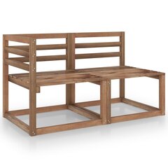 vidaXL 2-daļīgs dārza dīvāna komplekts, brūns, impregnēts priedes koks цена и информация | скамейка со столиком | 220.lv