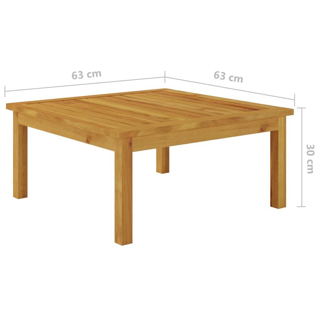 vidaXL dārza galds, 63x63x30 cm, akācijas masīvkoks cena un informācija | Dārza galdi | 220.lv