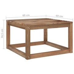 vidaXL dārza palešu galdi, 2 gab., 60x60x36,5 cm, impregnēta priede cena un informācija | Dārza galdi | 220.lv