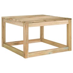 vidaXL dārza palešu galds, 60x60x36,5 cm, zaļi impregnēta priede cena un informācija | Dārza galdi | 220.lv