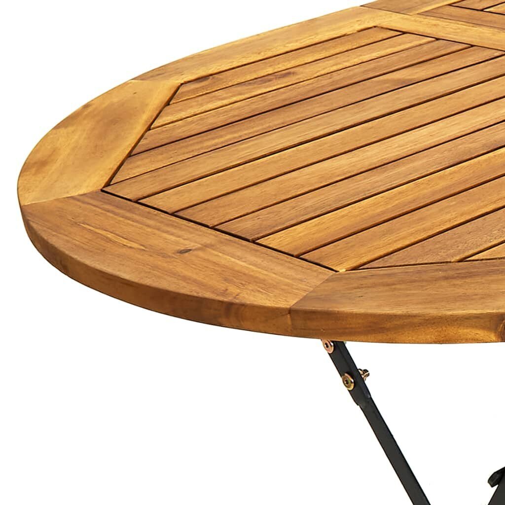 vidaXL dārza galds, 160x85x74 cm, akācijas masīvkoks, ovāls cena un informācija | Dārza galdi | 220.lv