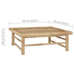vidaXL dārza galds, 65x65x30 cm, bambuss цена и информация | Столы для сада | 220.lv