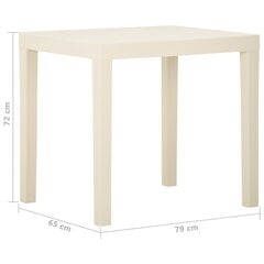 vidaXL dārza galds, balts, 79x65x72 cm, plastmasa цена и информация | Столы для сада | 220.lv