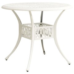 vidaXL dārza galds, balts, 90x90x74 cm, liets alumīnijs цена и информация | Столы для сада | 220.lv