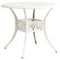 vidaXL dārza galds, balts, 90x90x74 cm, liets alumīnijs cena un informācija | Dārza galdi | 220.lv