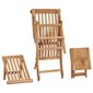 Dārza krēsls ar kāju balstu un galdiņu vidaXL cena un informācija | Dārza mēbeļu komplekti | 220.lv