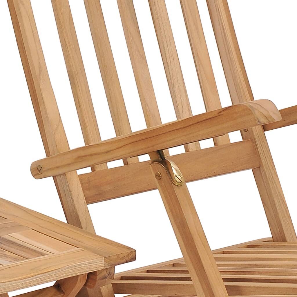 Dārza krēsls ar kāju balstu un galdiņu vidaXL cena un informācija | Dārza mēbeļu komplekti | 220.lv