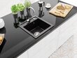 Granīta virtuves izlietne Mexen Vito ar jaucējkrānu un sifonu, Black+Chrome cena un informācija | Virtuves izlietnes | 220.lv