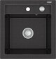 Granīta virtuves izlietne Mexen Vito ar jaucējkrānu un sifonu, Black granite cena un informācija | Virtuves izlietnes | 220.lv