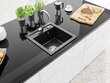 Granīta virtuves izlietne Mexen Vito ar jaucējkrānu un sifonu, Black granite+Chrome cena un informācija | Virtuves izlietnes | 220.lv