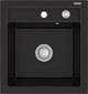 Granīta virtuves izlietne Mexen Vito ar jaucējkrānu un sifonu, Metallic black/silver+Black цена и информация | Virtuves izlietnes | 220.lv