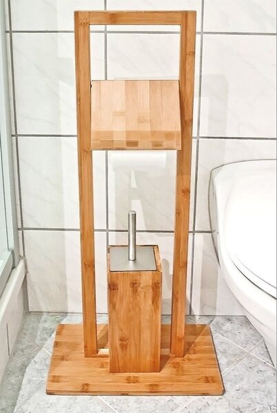 Statīvs tualetes papīram un tualetes poda birstei, bambuss cena | 220.lv