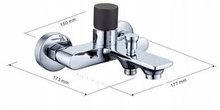 Mexen vannas jaucējkrāns Royo One, chrome/black cena un informācija | Jaucējkrāni | 220.lv