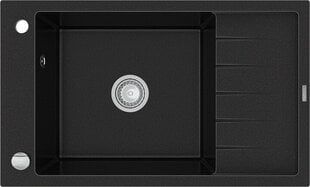 Granīta virtuves izlietne Mexen Elias ar jaucējkrānu un sifonu, Black+Gold цена и информация | Раковины на кухню | 220.lv