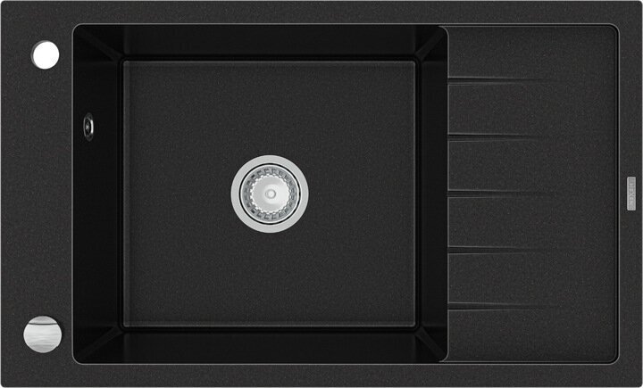 Granīta virtuves izlietne Mexen Elias ar jaucējkrānu un sifonu, Black+Chrome цена и информация | Virtuves izlietnes | 220.lv