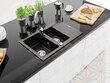 Granīta virtuves izlietne Mexen Gaspar ar jaucējkrānu un sifonu, Black+Chrome cena un informācija | Virtuves izlietnes | 220.lv