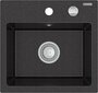 Granīta virtuves izlietne Mexen Milo ar jaucējkrānu un sifonu, Black granite cena un informācija | Virtuves izlietnes | 220.lv