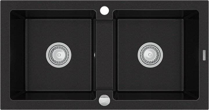 Granīta virtuves izlietne Mexen Mario ar jaucējkrānu un sifonu, Black цена и информация | Virtuves izlietnes | 220.lv