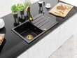 Granīta virtuves izlietne Mexen Bruno ar jaucējkrānu un sifonu, Black+Gold cena un informācija | Virtuves izlietnes | 220.lv