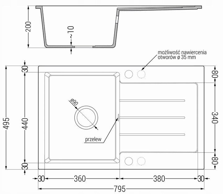 Granīta virtuves izlietne Mexen Bruno ar jaucējkrānu un sifonu, Black granite+Chrome cena un informācija | Virtuves izlietnes | 220.lv