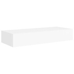 vidaXL Sienas plaukts ar atvilktnēm, baltas krāsas, 60x23,5x10cm, MDF цена и информация | Полки | 220.lv