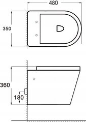 Tualetes pods Mexen Teo Rimless Duroplast Slim ar lēni nolaižamu vāku, Dark grey mat cena un informācija | Tualetes podi | 220.lv