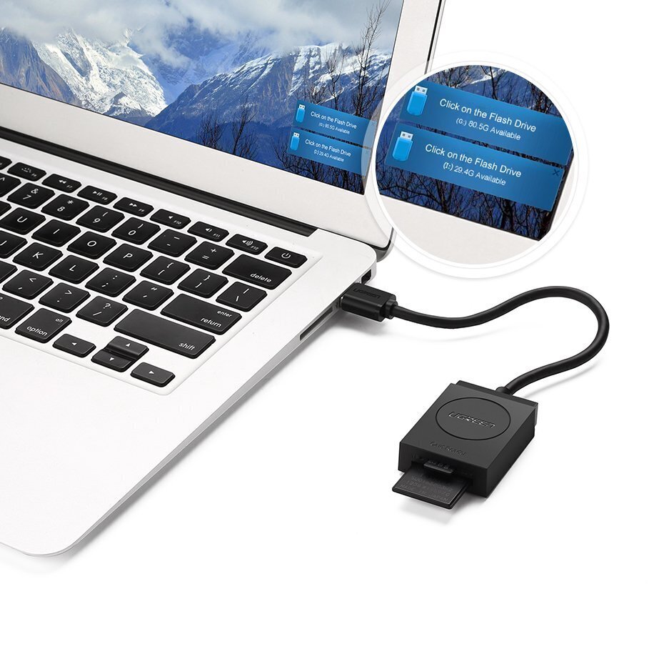 Ugreen, USB 3.0 SD / micro SD cena un informācija | Savienotājkabeļi | 220.lv
