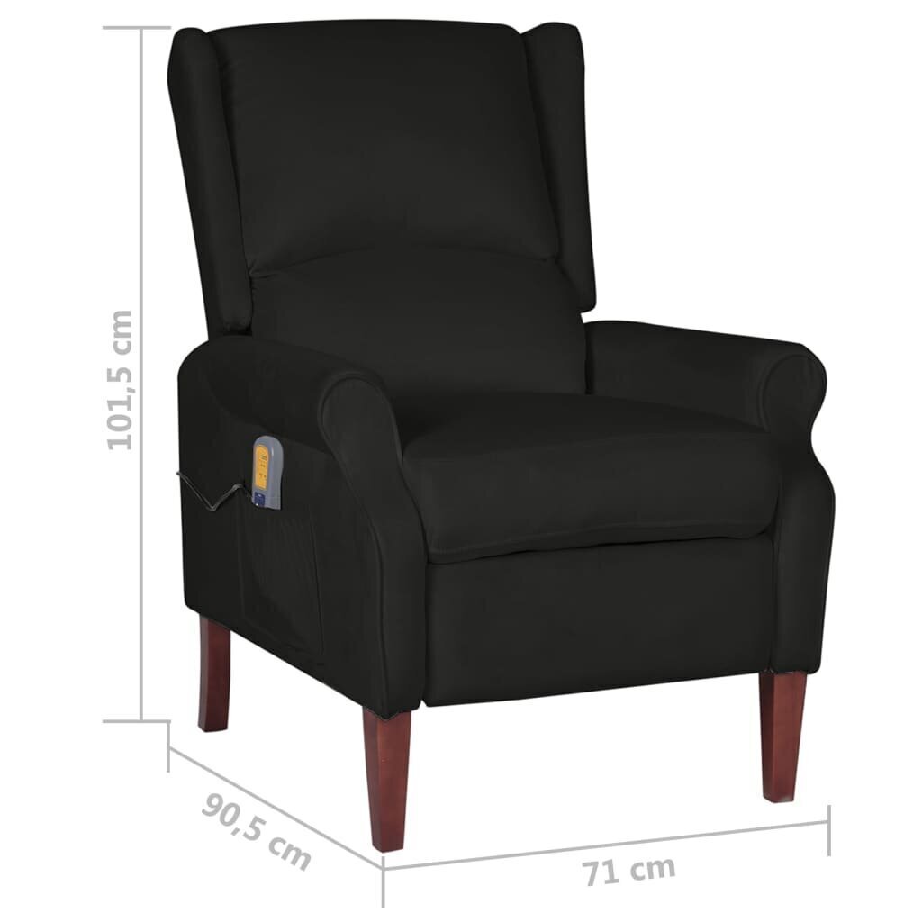Atgāžamais masāžas krēsls vidaXL, melns cena un informācija | Atpūtas krēsli | 220.lv