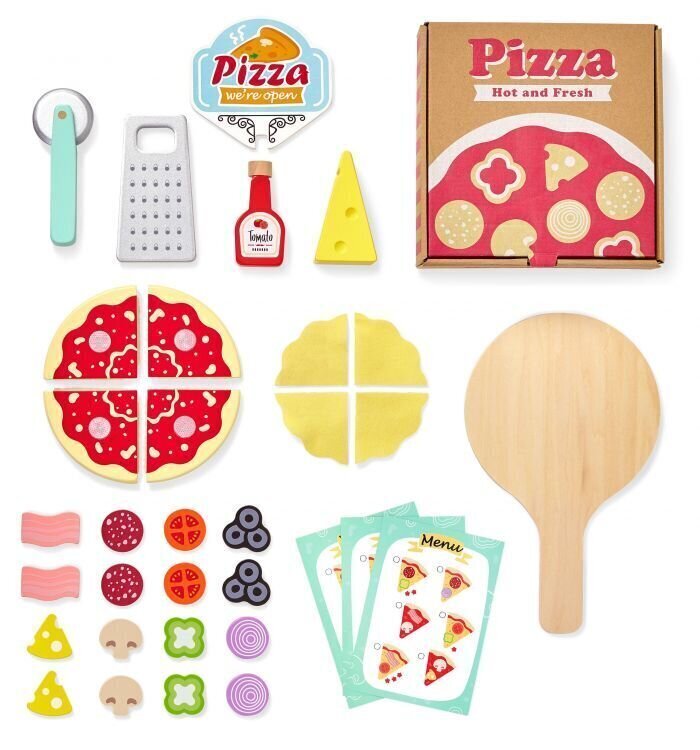 Koka rotaļlietu komplekts Picas virtuve Ecotoys cena un informācija | Rotaļlietas meitenēm | 220.lv