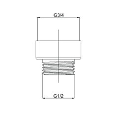 Переход F3/4xM1/2, 636925 RUBINETA цена и информация | Аксессуары для душа, смесителей | 220.lv