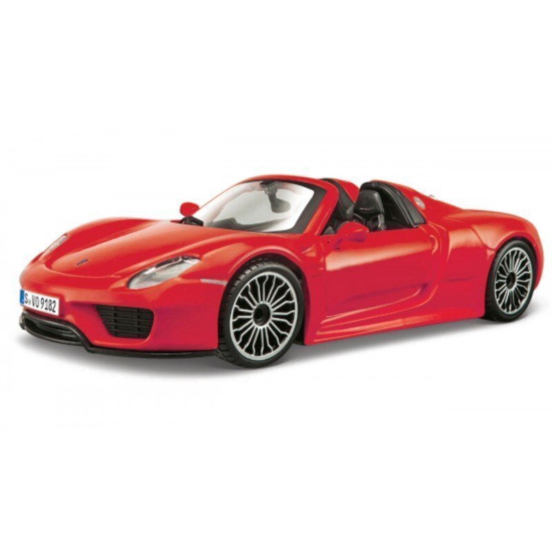 Bburago Mašīna Porsche 918 Carrera S 1:24 Sarkana cena un informācija | Rotaļlietas zēniem | 220.lv