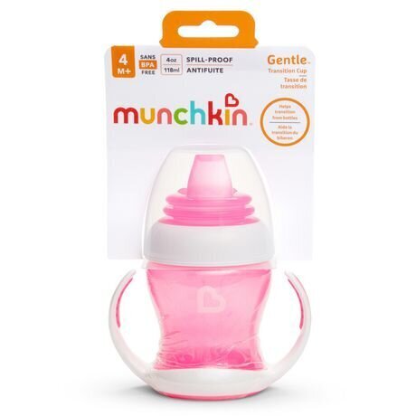 Treniņu krūze Munchkin, 125 ml, 4 mēn.+, rozā цена и информация | Bērnu pudelītes un to aksesuāri | 220.lv