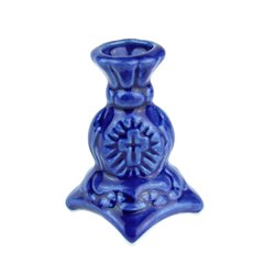 Keramikas svečturis &quot;Turcija&quot; zilā krāsā cena un informācija | Baznīcas sveces, svečturi | 220.lv