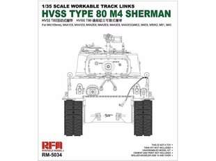 Конструктор RFM - HVSS Type 80 track - M4 Sherman workable links, 1/35, 5034 цена и информация | Конструкторы и кубики | 220.lv