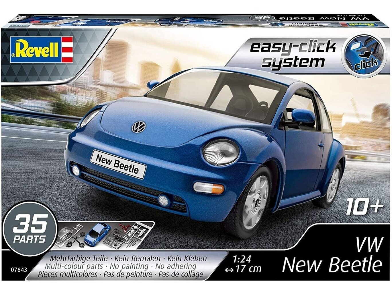 Revell - VW New Beetle (easy-click), 1/24, 07643 цена и информация | Konstruktori | 220.lv