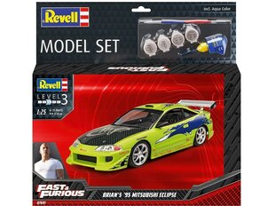 Конструктор Revell - Set Fast & Furious Brian's 1995 Mitsubishi Eclipse, подарочный набор, 1/25, 67691 цена и информация | Конструкторы и кубики | 220.lv