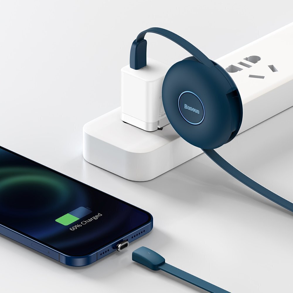 Magnetic USB cable Baseus Zinc 3in1 USB-C / Lightning / Micro 20W, 1m (blue) cena un informācija | Savienotājkabeļi | 220.lv