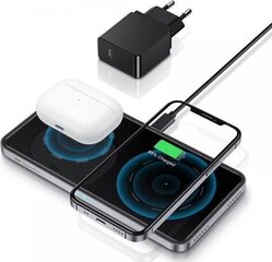 Интеллектуальное устройство ESR Halolock ESR HALOLOCK 2в1 MAGNETIC MAGSAFE WIRELESS CHARGER BLACK цена и информация | Зарядные устройства для телефонов | 220.lv