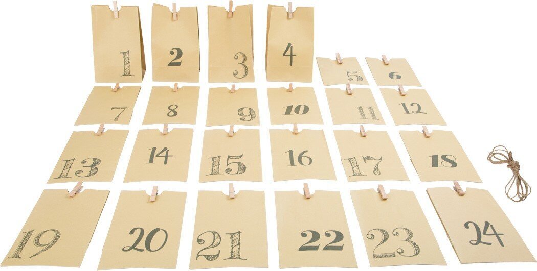 Adventes kalendāra dāvanu maisiņu komplekts cena un informācija | Ziemassvētku dekorācijas | 220.lv
