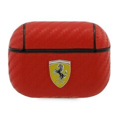 FESAPCARE Ferrari Carbon PC/PU Case for Airpods Pro Red cena un informācija | Telefonu vāciņi, maciņi | 220.lv