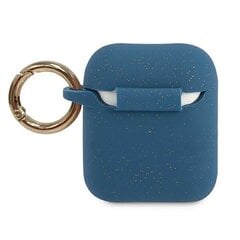 GUACCSILGLBL Guess Silicone Case for Airpods 1/2 Blue cena un informācija | Austiņas | 220.lv