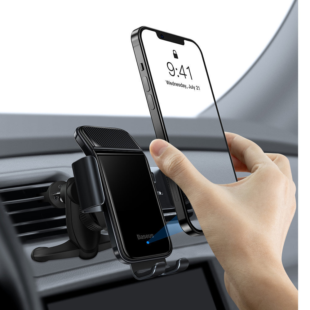 Baseus solar gravitational car phone holder (black) cena un informācija | Auto turētāji | 220.lv