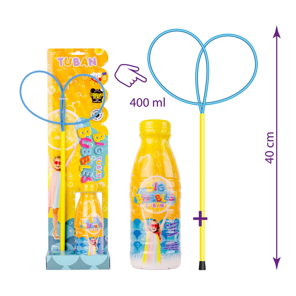 Riņķis burbuļu pūšanai "Taurenis Pro" + 400 ml burbuļu šķidrums, Tuban TU3200 cena un informācija | Ūdens, smilšu un pludmales rotaļlietas | 220.lv