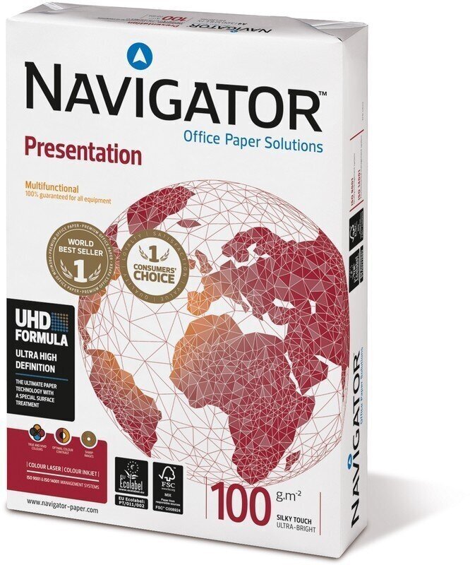 Kopējamais papīrs NAVIGATOR Presentation, 100 g/m2, A3, 500 lapas цена и информация | Burtnīcas un papīra preces | 220.lv