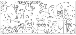 Līpstošs krāsojamais rullītis STICK´N "Meža dzīvnieki", 31cm x 35m цена и информация | Принадлежности для рисования, лепки | 220.lv