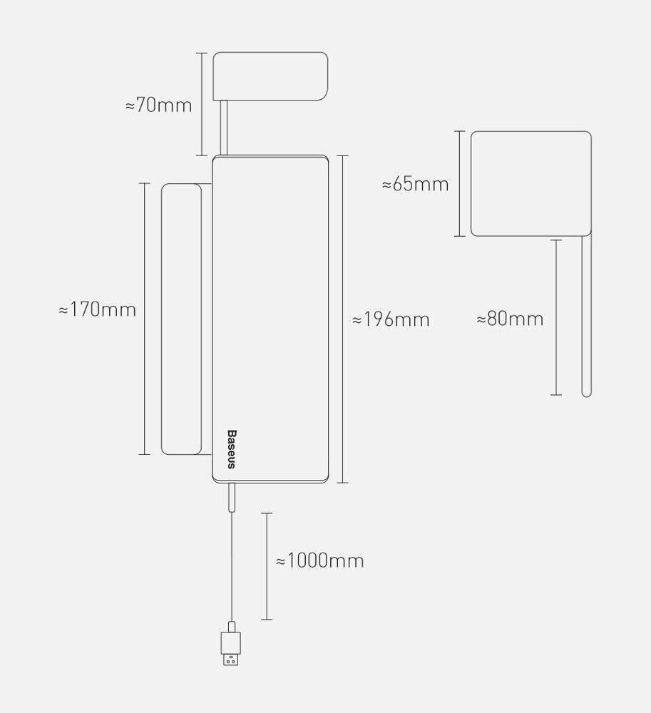 Metāla roku balsta konsoles organizer Baseus Deluxe dual USB CRCWH-A01 cena un informācija | Auto piederumi | 220.lv