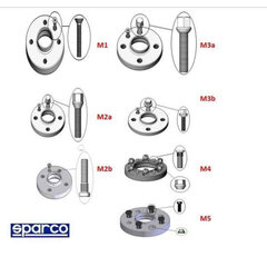 Atdalītāji Sparco 4x100 56,0 M12 x 1,5 16 mm M2A cena un informācija | Auto piederumi | 220.lv