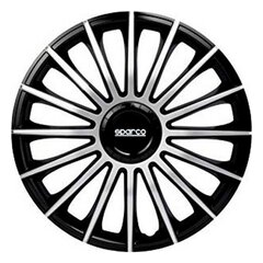 Колпаки Sparco Torino CS5 Чёрный Серебристый 14" (4 шт) цена и информация | Колпаки на колеса | 220.lv