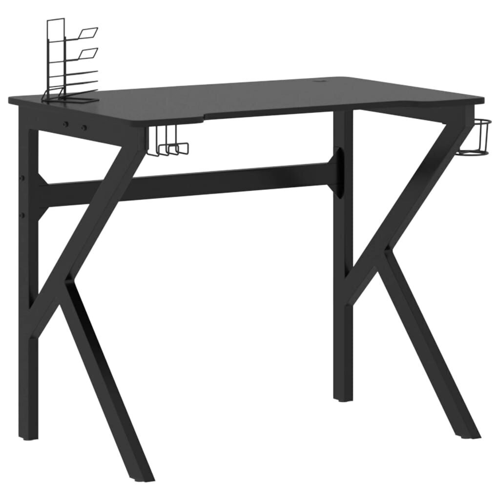 Spēļu galds ar K veida kājām vidaXL, 90x60x75cm, melns cena un informācija | Datorgaldi, rakstāmgaldi, biroja galdi | 220.lv