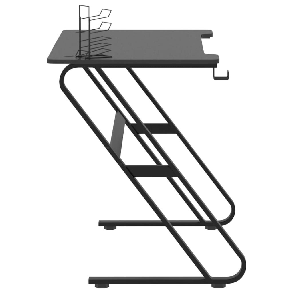 Spēļu galds ar ZZ veida kājām vidaXL, 110x60x75cm, melns cena un informācija | Datorgaldi, rakstāmgaldi, biroja galdi | 220.lv